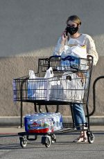 EMMA ROBERTS Wearing Black Mask Out Shopping in Los Angeles 04/16/2020