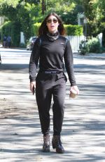 EMMA SLATER Wearing Bandana Mask Out and About in Los Angeles 04/11/2020
