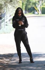 EMMA SLATER Wearing Bandana Mask Out and About in Los Angeles 04/11/2020