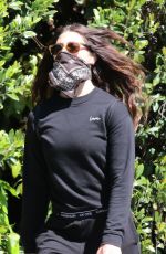 EMMA SLATER Wearing Bandana Mask Out and About in Los Angeles 04/11/2020