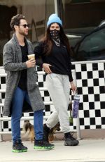 EMMA SLATER Wears Bandna Mask and Sasha Farber Out for Coffee in Los Angeles 04/05/2020