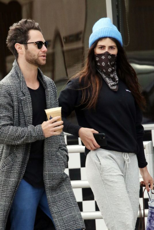 EMMA SLATER Wears Bandna Mask and Sasha Farber Out for Coffee in Los Angeles 04/05/2020