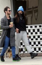 EMMA SLATER Wears Bandna Mask and Sasha Farber Out for Coffee in Los Angeles 04/05/2020