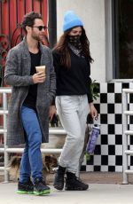 EMMA SLATER Wears Bandna Mask and Sasha Farber Out for Coffee in Los Angeles 04/05/2020