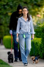 EMMY ROSSUM Out with Her Dogs in Los Angeles 04/01/2020