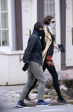 FAMKE JANSEN Wears Banda and Rubber Gloves Out in New York 04/09/2020