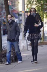 FAMKE JANSSEN Wearing Scarf and Gloves Out in New York 04/11/2020