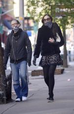 FAMKE JANSSEN Wearing Scarf and Gloves Out in New York 04/11/2020