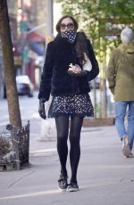FAMKE JANSSEN Wearing Scarf and Gloves Out in New York 04/11/2020