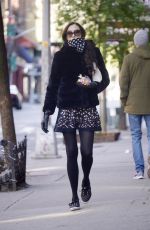 FAMKE JANSSEN Wearing Scarf and Gloves Out in New York 04/11/2020