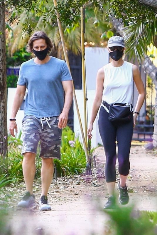 GWYNETH PALTROE and Brad Falchuk Wearing Mask Out in Brentwood 04/23/2020