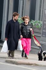 HELENA BONHAM CARTER and Rye Dag Holmboe Out with Their Dog in London 04/03/2020