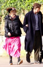 HELENA BONHAM CARTER and Rye Dag Holmboe Out with Their Dog in London 04/03/2020