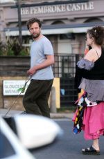 HELENA BONHAM CARTER and Rye Dag Holmboe Out with Their Dog in London 04/23/2020