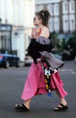 HELENA BONHAM CARTER and Rye Dag Holmboe Out with Their Dog in London 04/23/2020