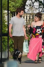 HELENA BONHAM CARTER and Rye Dag Holmboe Out with Their Dog in London 04/23/2020