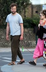 HELENA BONHAM CARTER and Rye Dag Holmboe Out with Their Dog in London 04/23/2020