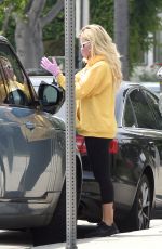 HOLLY MADISON Wearing Mask and Gloves Out in Los Angeles 04/29/2020