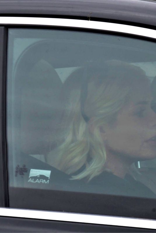 HOLLY WILLOGHBY Leaves ITV Studios in Her Electric Mercedes 04/01/2020