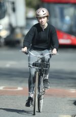 IMOGEN POOTS Riding a Bike Out in London 04/07/2020