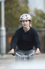 IMOGEN POOTS Riding a Bike Out in London 04/07/2020