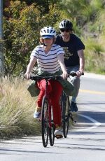 ISLA FISHER Out Riding a Bike in Los Angeles 04/03/2020