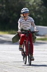 ISLA FISHER Out Riding a Bike in Los Angeles 04/03/2020