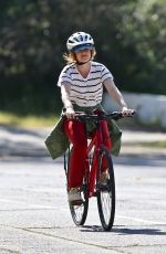ISLA FISHER Out Riding a Bike in Los Angeles 04/03/2020