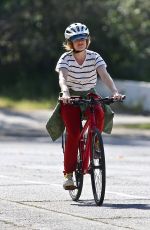 ISLA FISHER Out Riding a Bike in Los Angeles 04/03/2020