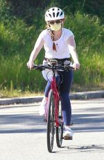 ISLA FISHER Ridinig a Bike Out in Los Angeles 04/22/2020
