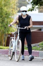 JENNIFER GARNER Wearing a Mask Out Riding a Bike in Brentwood 04/05/2020