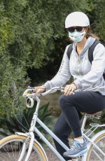 JENNIFER GARNER Wearing a Mask Out Riding a Bike in Brentwood 04/05/2020