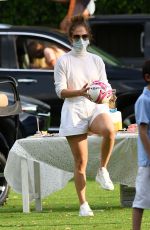 JENNIFER LOPEZ Wearing Mask at Alex Rodriguez