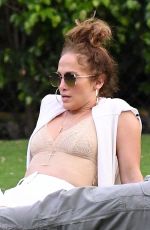JENNIFER LOPEZ Wearing Mask at Alex Rodriguez