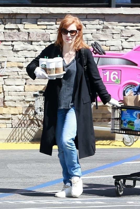 JESSICA CHASTAIN Out Shopping in Palos Verdes 04/04/2020