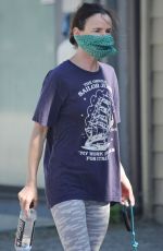 JULIETTE LEWIS Wearing Bandana Mask Out with Her Dogs in Venice Beach 04/20/2020