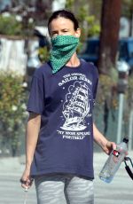 JULIETTE LEWIS Wearing Bandana Mask Out with Her Dogs in Venice Beach 04/20/2020