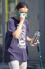 JULIETTE LEWIS Wearing Bandana Mask Out with Her Dogs in Venice Beach 04/20/2020