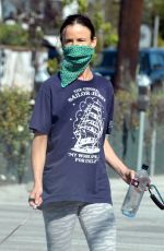 JULIETTE LEWIS Wearing Bandana Mask Out with Her Dogs in Venice Beach 04/20/2020
