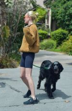 KATE BOSWORTH in a Cozy Fleece Jacket Out with Her Dog in Los Angeles 04/02/2020