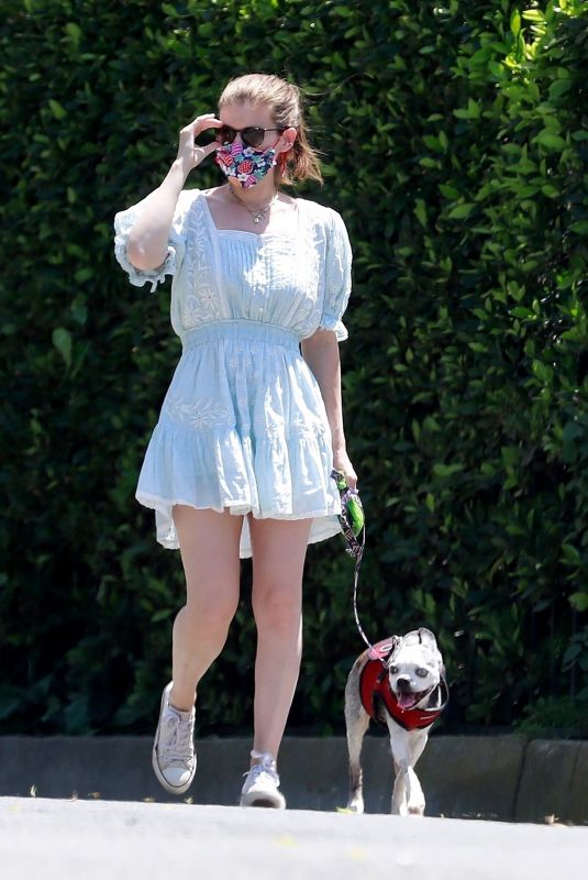 KATE MARA Out with Her Dog in Los Feliz 04/27/2020