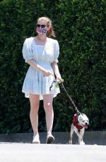 KATE MARA Out with Her Dog in Los Feliz 04/27/2020