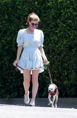 KATE MARA Out with Her Dog in Los Feliz 04/27/2020