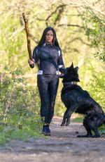 KATIE PRICE Out with Her Dog at a Park in Brighton 04/06/2020