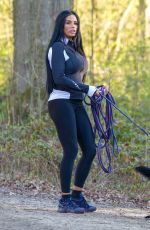 KATIE PRICE Out with Her Dog at a Park in Brighton 04/06/2020