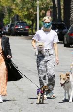 KELLY and Jack OSBOURNE Wearing Masks Out with Their Dogs in Los Angeles 04/11/2020