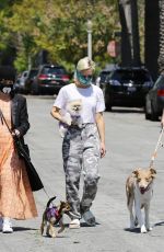 KELLY and Jack OSBOURNE Wearing Masks Out with Their Dogs in Los Angeles 04/11/2020