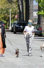 KELLY and Jack OSBOURNE Wearing Masks Out with Their Dogs in Los Angeles 04/11/2020