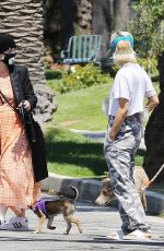 KELLY and Jack OSBOURNE Wearing Masks Out with Their Dogs in Los Angeles 04/11/2020
