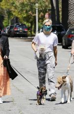 KELLY and Jack OSBOURNE Wearing Masks Out with Their Dogs in Los Angeles 04/11/2020